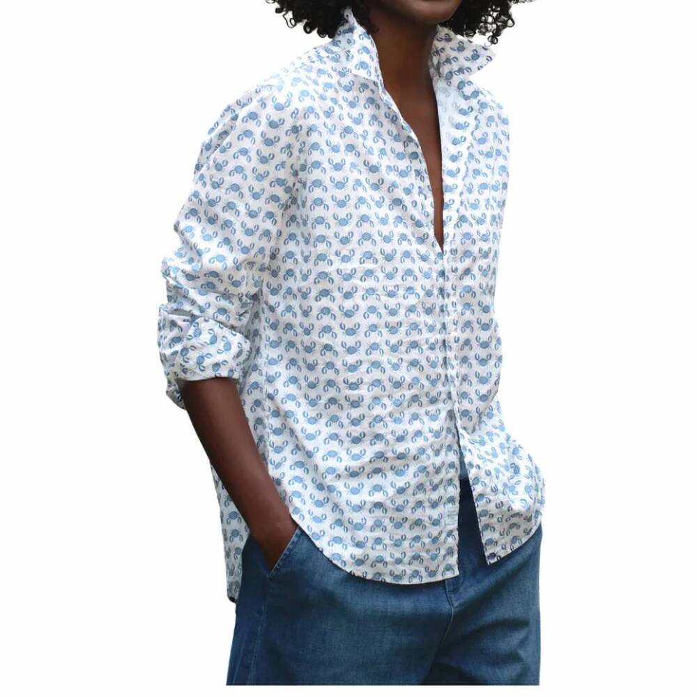 NEW FRANK & EILEEN eileen button down shirt in blue crab